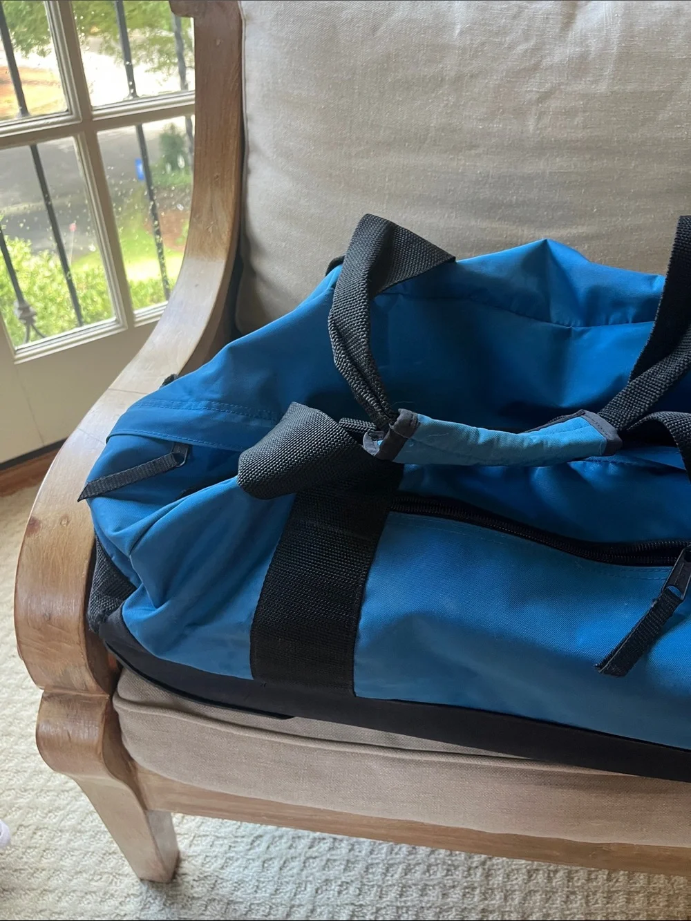 L.L. Bean Blue and Black Kids Duffel Bag